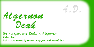 algernon deak business card